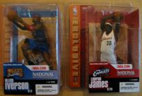 2004 The National Exclusives LeBron James and Allen Iverson McFarlane Figures